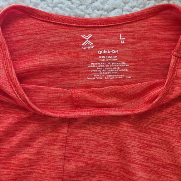 Twist-Back Red Heather Long-Sleeve Athleisure Top By Xersion L - Picture 4 of 4